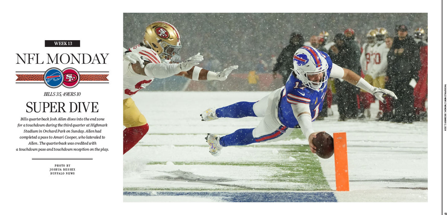 Super Dive | The Buffalo News sports page poster