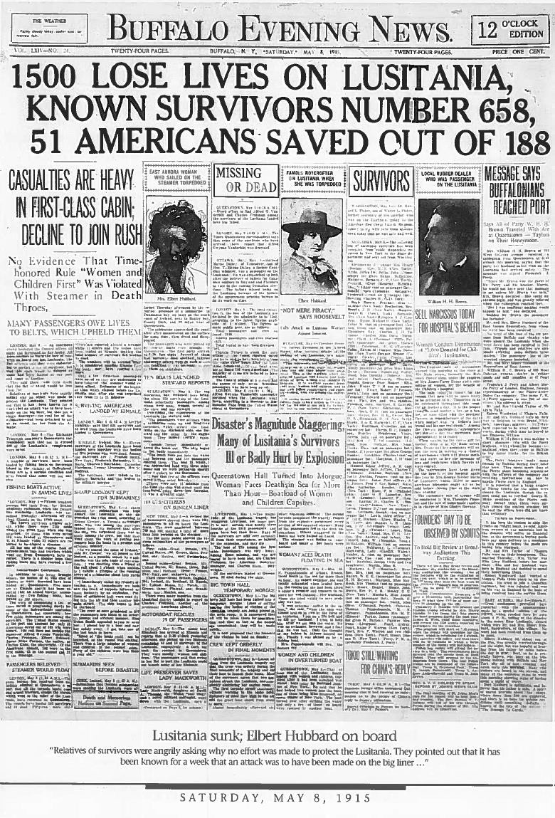 Lusitania Sunk