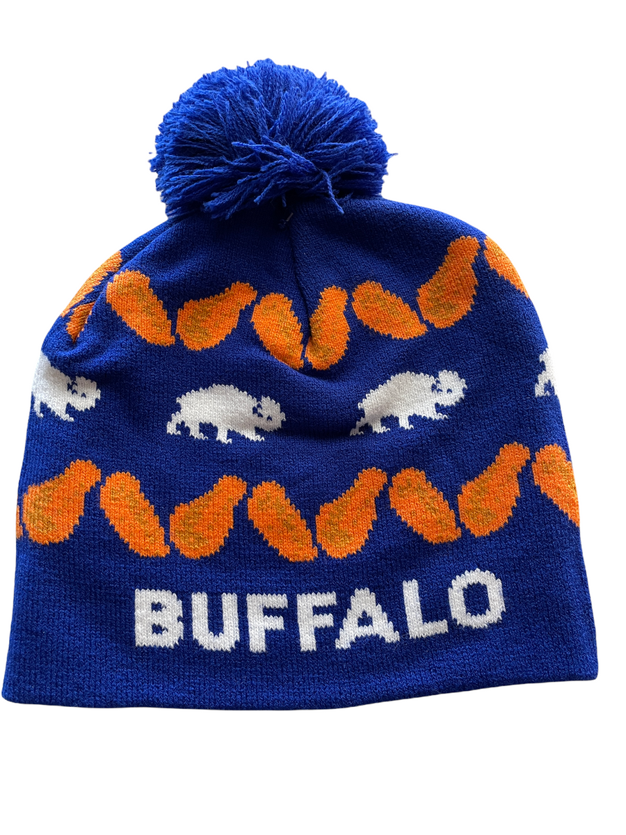 Women's Buffalo Bills New Era Royal Layered Up Cuffed Pom Knit Hat