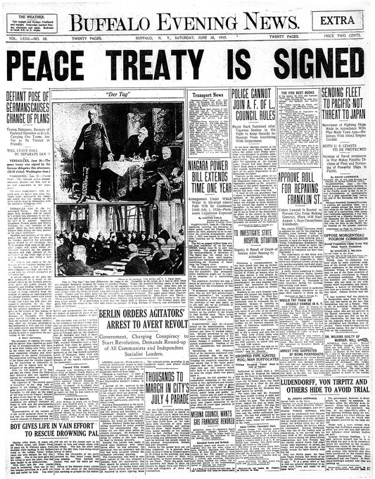 Headlines in History - Peace Treaty Is Signed