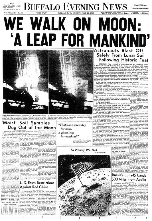 Headlines in History - We Walk On Moon: 'A Leap For Mankind'