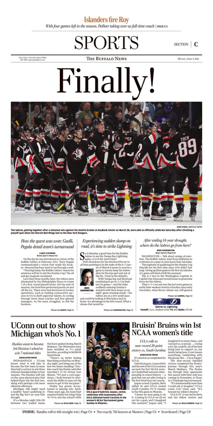 The Drought Is Dead! Buffalo Sabres Playoff Combo  | The Buffalo News sports page posters