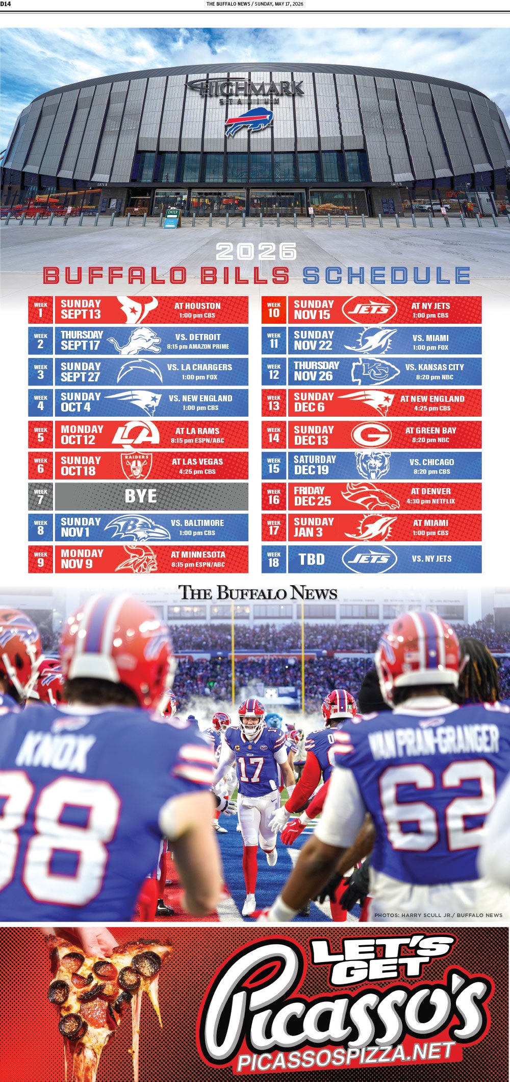 2026-2027 Buffalo Bills Season Schedule