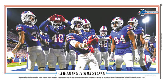 Cheering a Milestone | The Buffalo News sports page poster