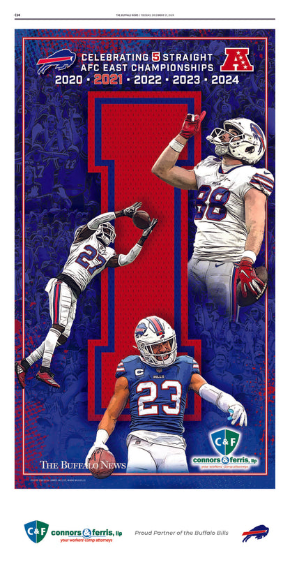 AFC East Champions BILLS Series | The Buffalo News sports page posters