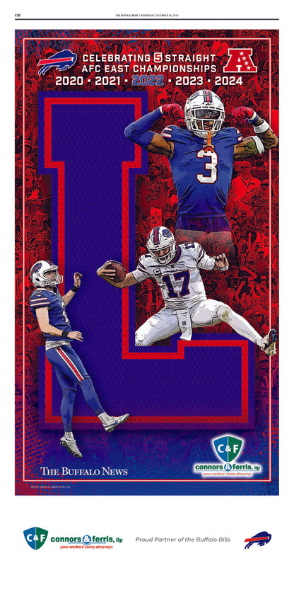 AFC East Champions BILLS Series | The Buffalo News sports page posters