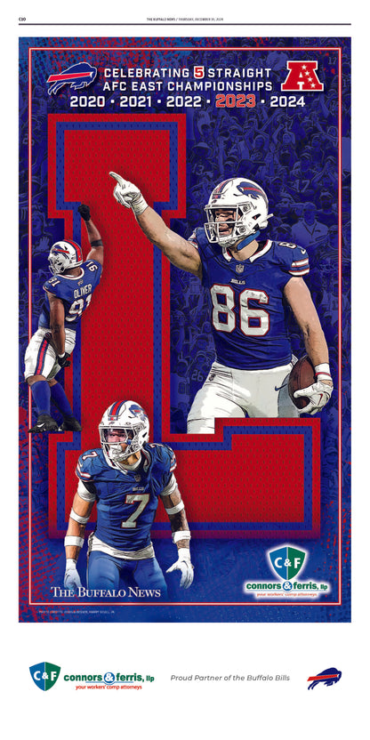 AFC East Champions BILLS Series | The Buffalo News sports page posters