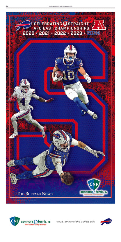AFC East Champions BILLS Series | The Buffalo News sports page posters