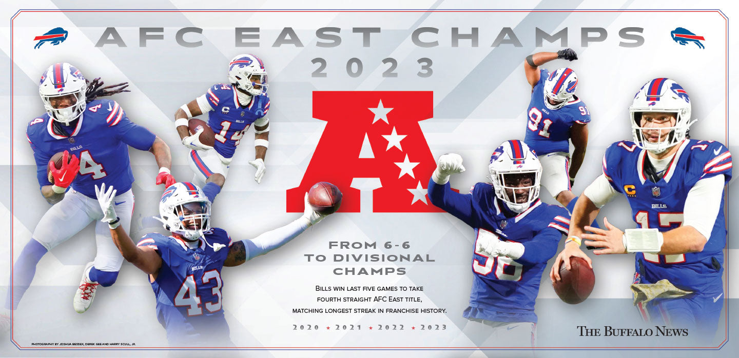 AFC East Champions 2023 | The Buffalo News sports page poster