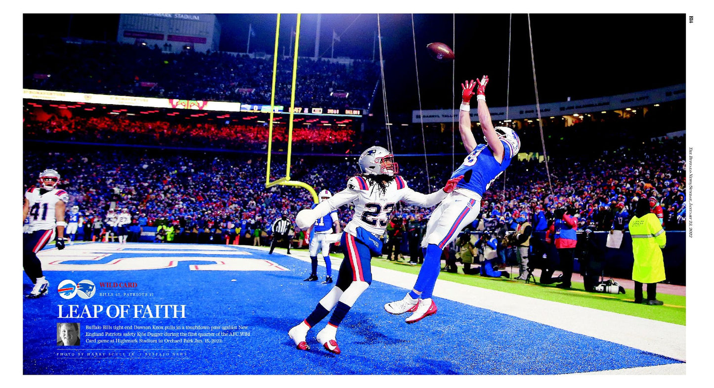 "Leap of Faith"  Buffalo News Sports Section Poster, January 15, 2022