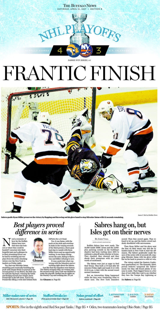Frantic Finish - Buffalo News Poster