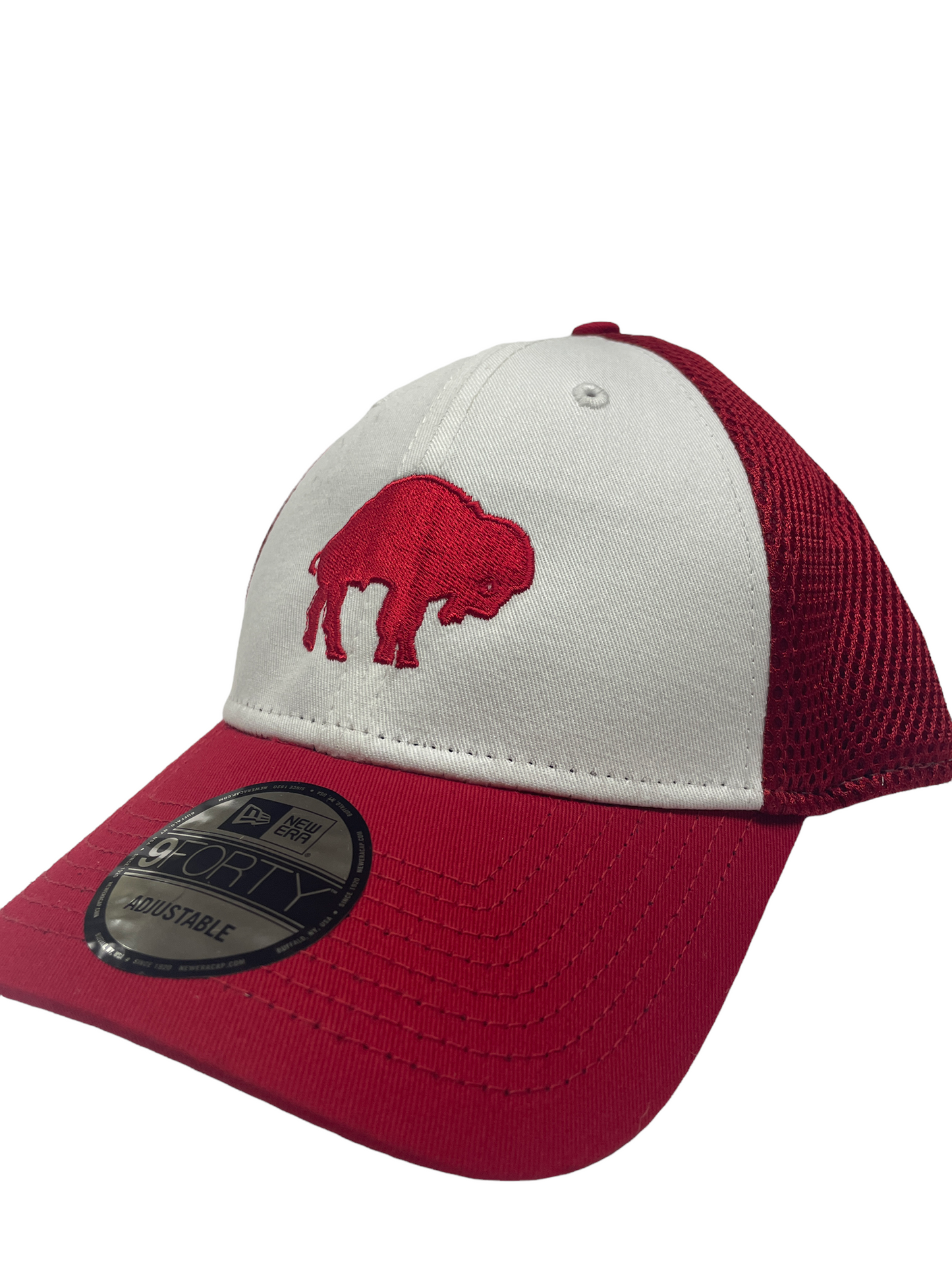 Throwback Logo Buffalo Embroidered Trucker 9Forty New Era Hat